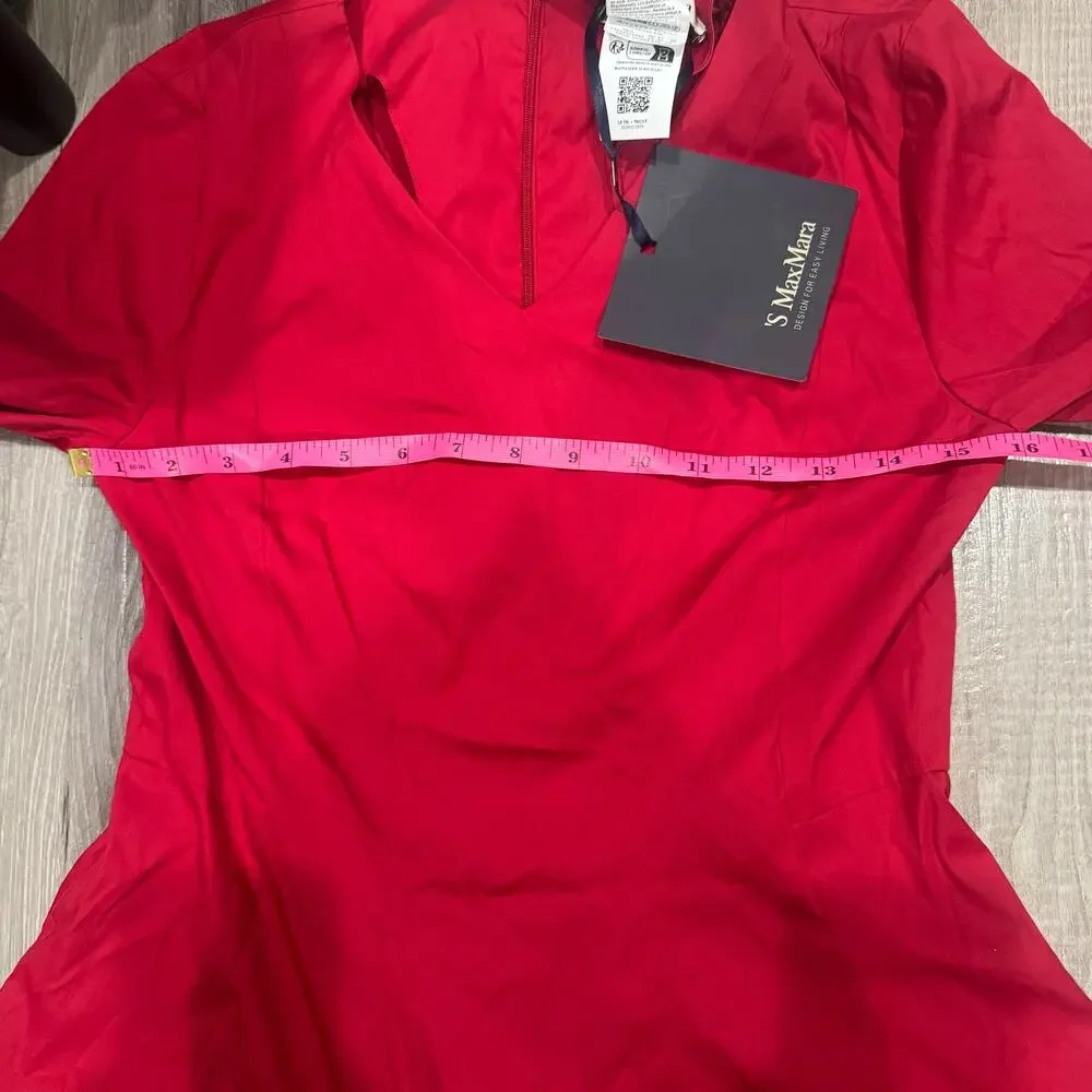 NWT MaxMara Viviana Red Fit & Flare Midi Dress Size 4 / IT38 - Picture 3 of 9